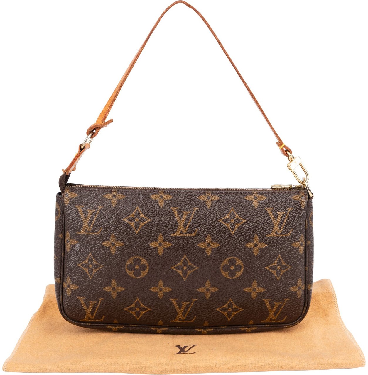 Louis Vuitton Monogram Canvas Pochette Accessoires Handbag Bruin