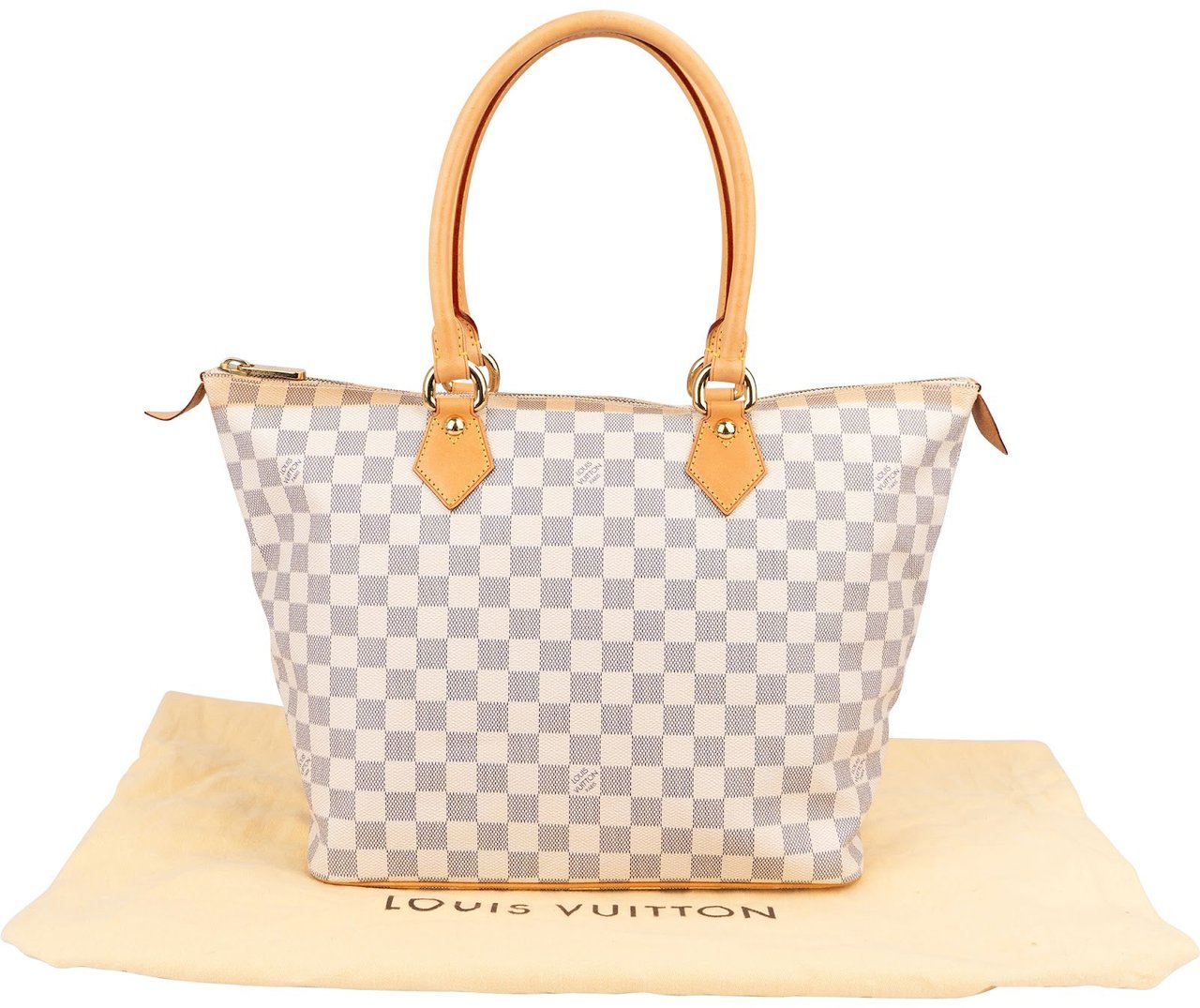 Louis Vuitton Monogram Damier Azur Canvas Saleya MM Shoulder Bag Wit