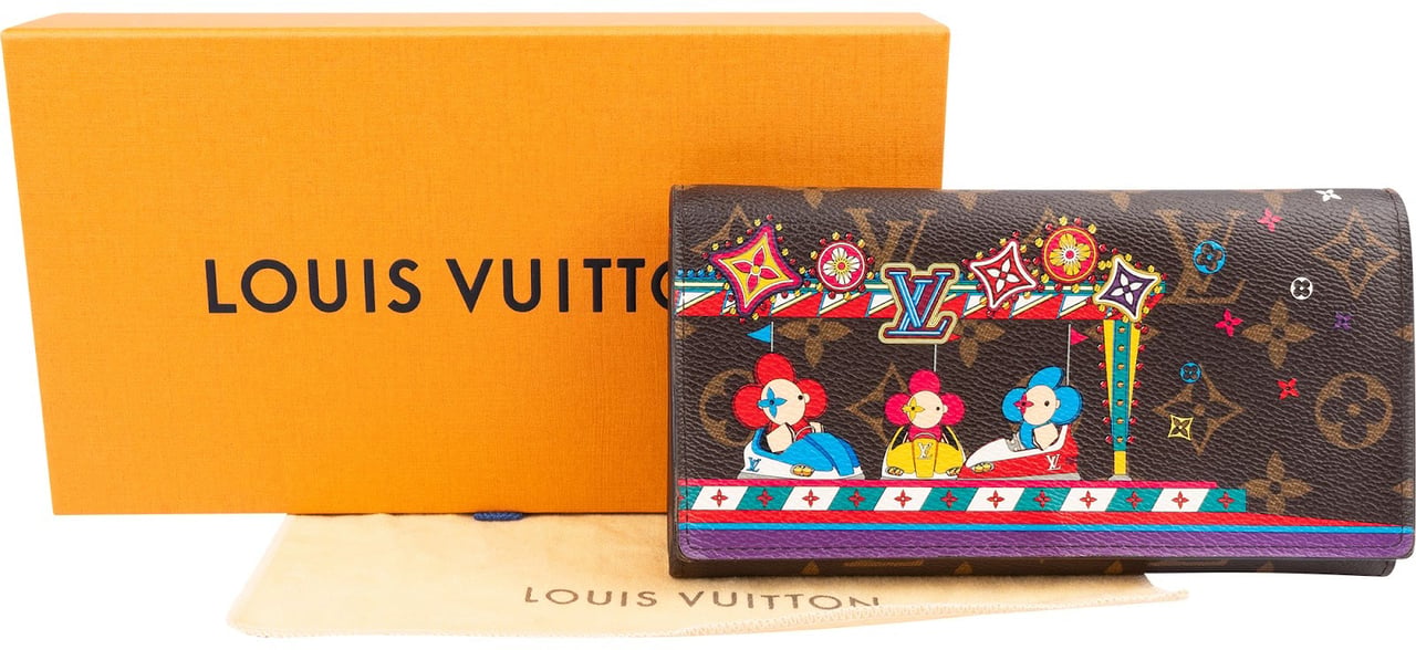 Louis Vuitton Monogram Canvas Illustre Christmas Animation Bumper Cars Vivienne Wallet Bruin
