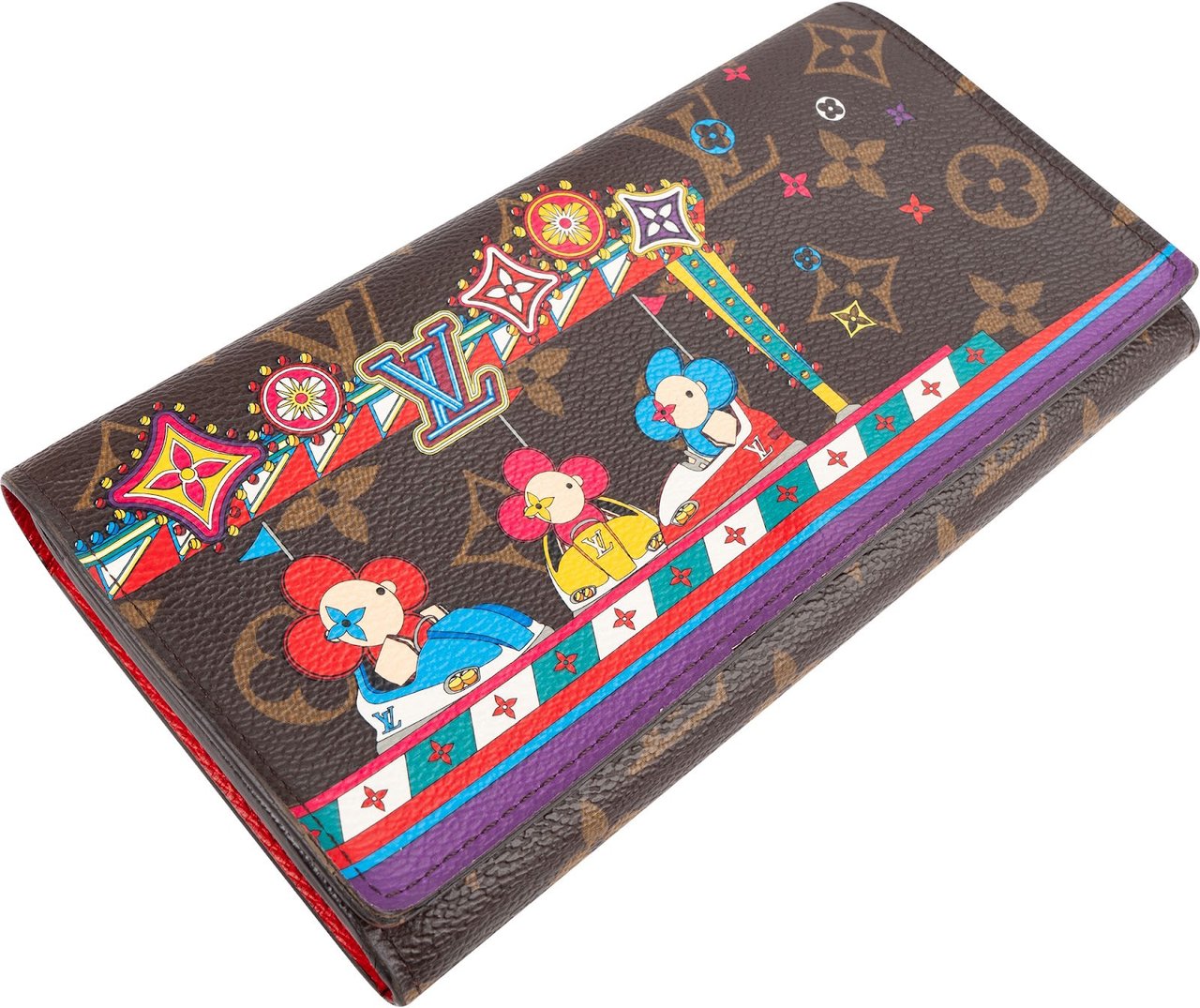 Louis Vuitton Monogram Canvas Illustre Christmas Animation Bumper Cars Vivienne Wallet Bruin