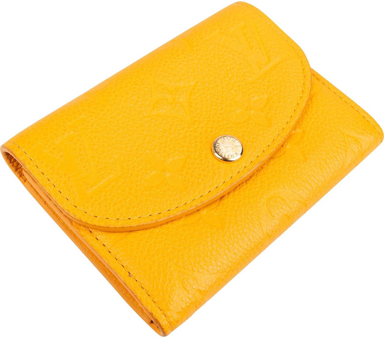 Louis Vuitton Monogram Empreinte Leather Micro Wallet Geel
