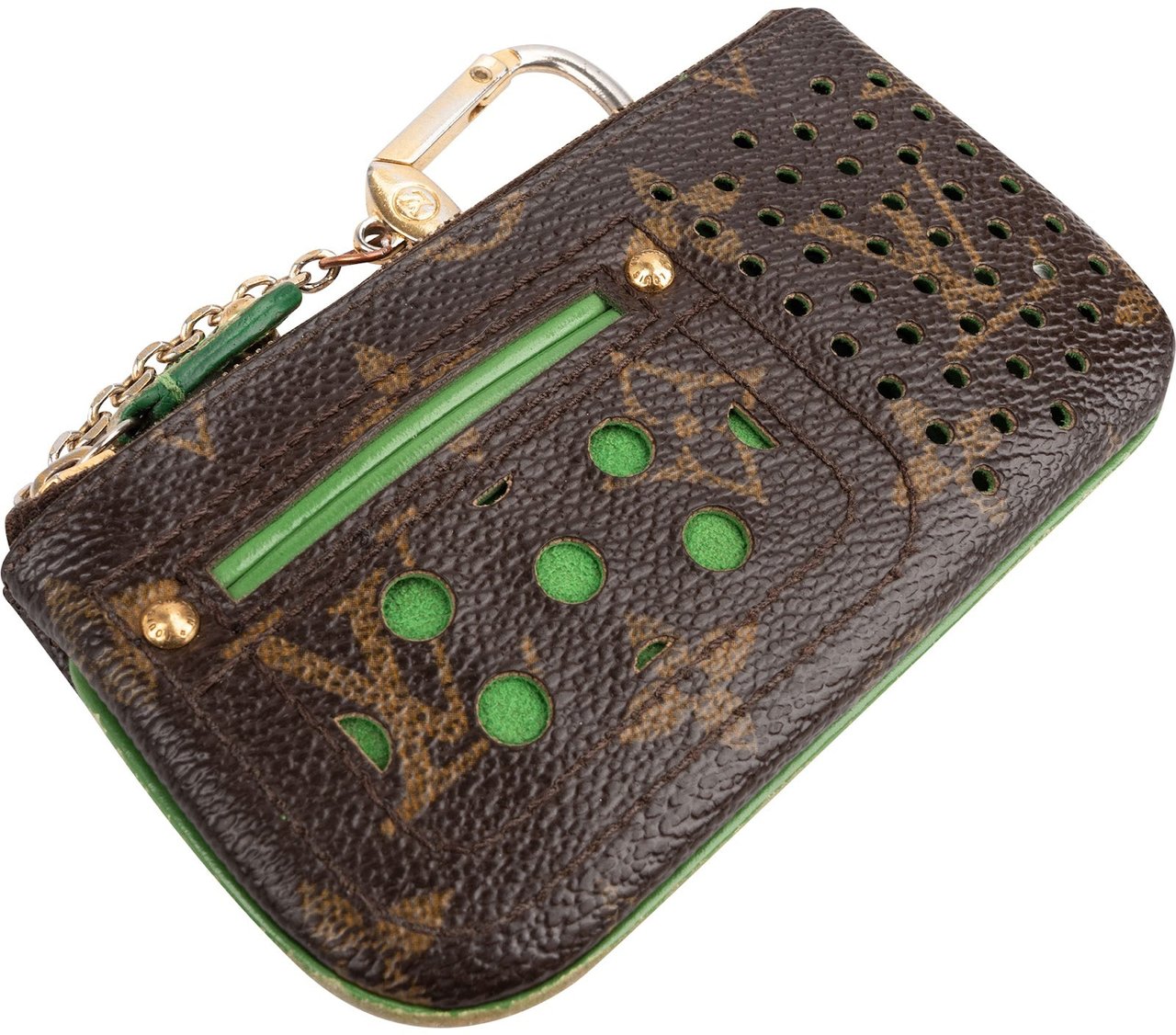 Louis Vuitton Limited Perforated Monogram Cles Key Pouch Bruin