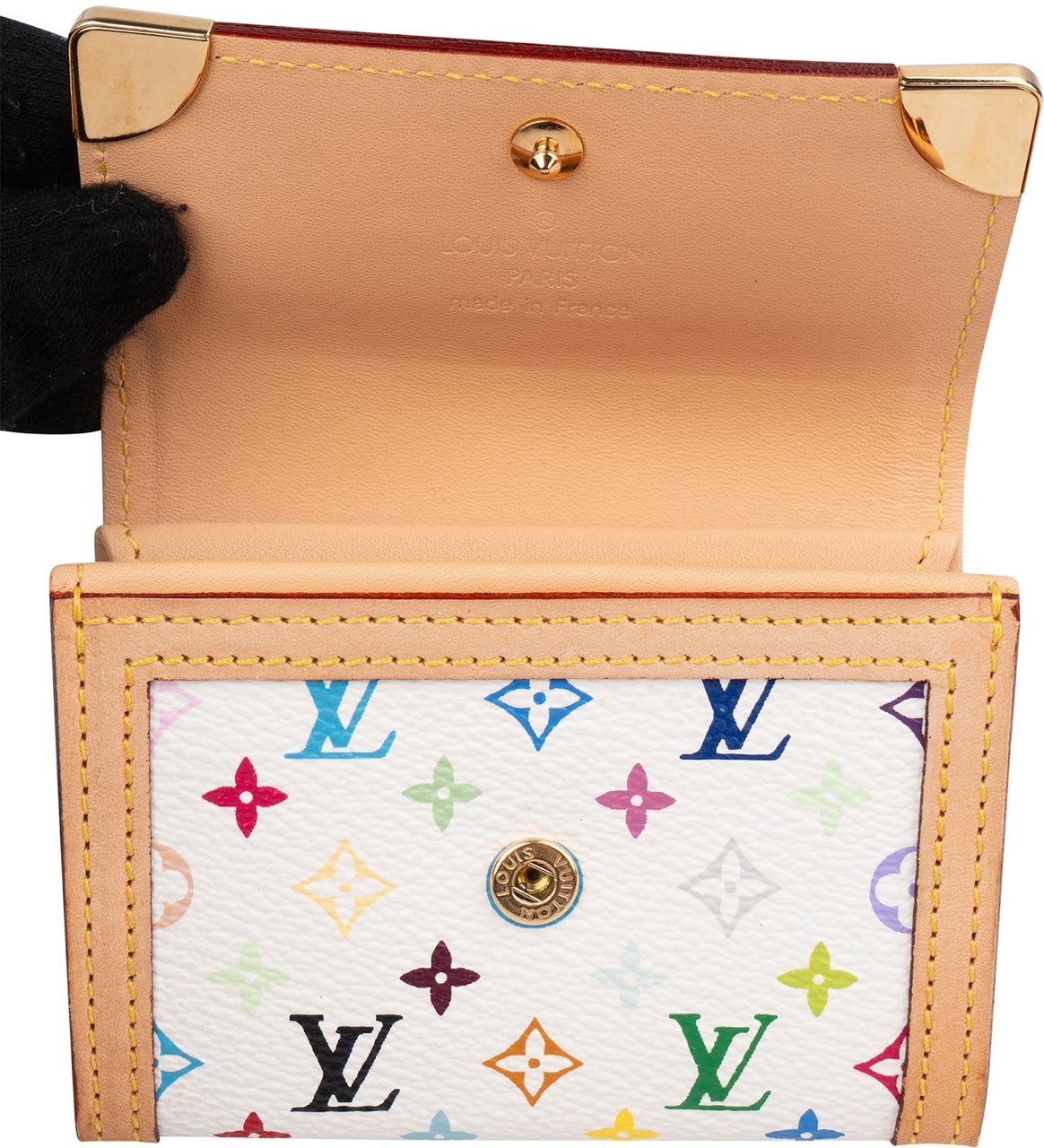 Louis Vuitton Monogram Murakami Multicolor Malle Trifold Coin Wallet Wit