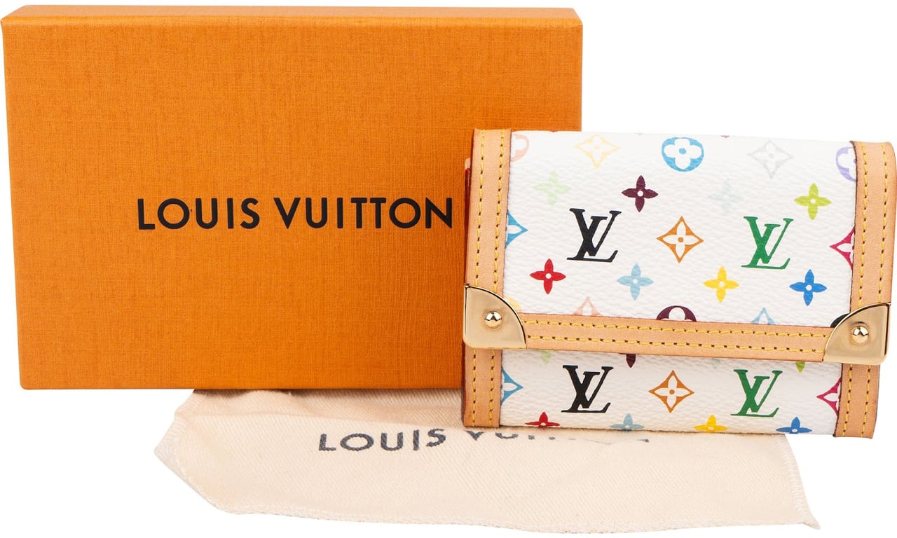 Louis Vuitton Monogram Murakami Multicolor Malle Trifold Coin Wallet Wit