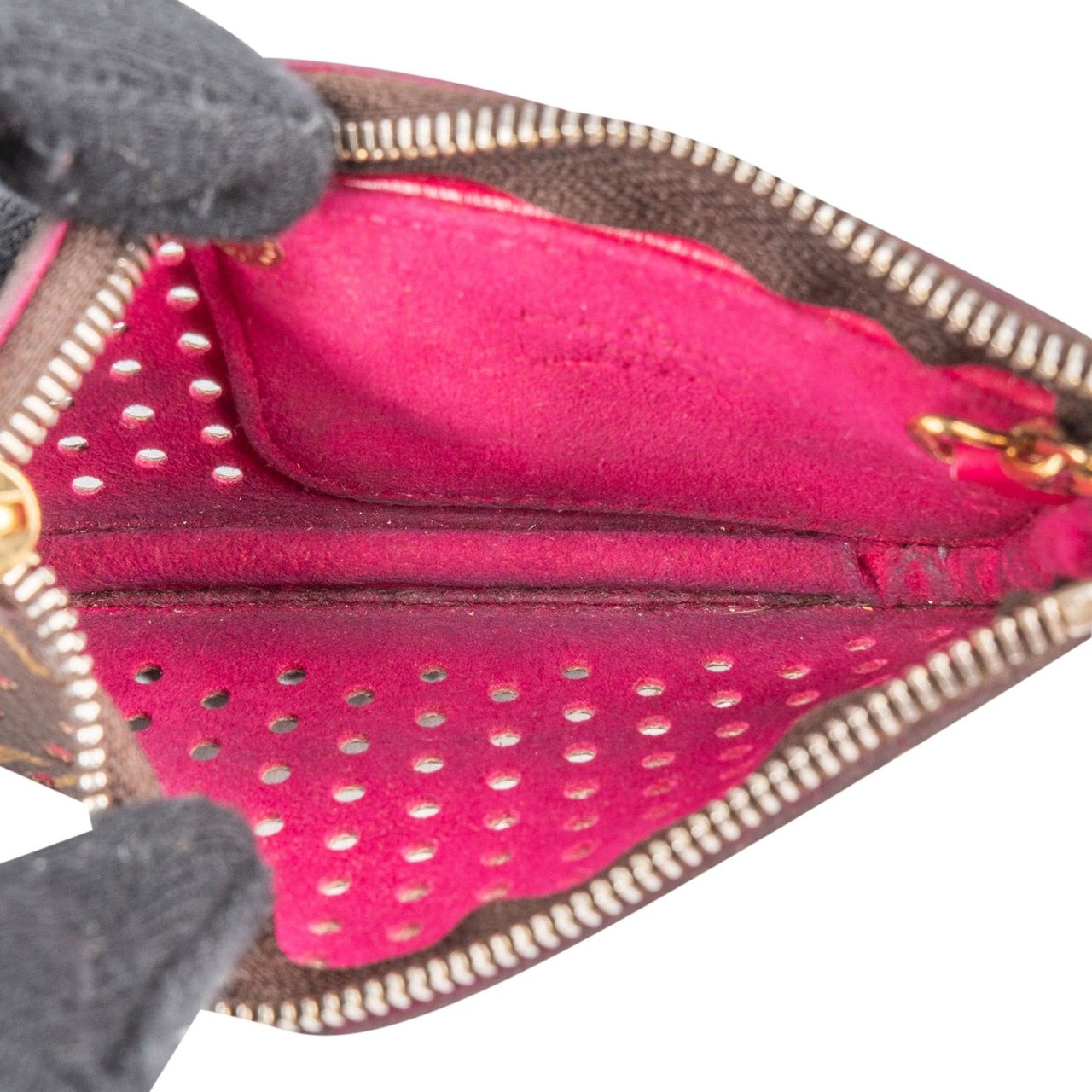 Louis Vuitton Limited Perforated Monogram Cles Key Pouch Bruin
