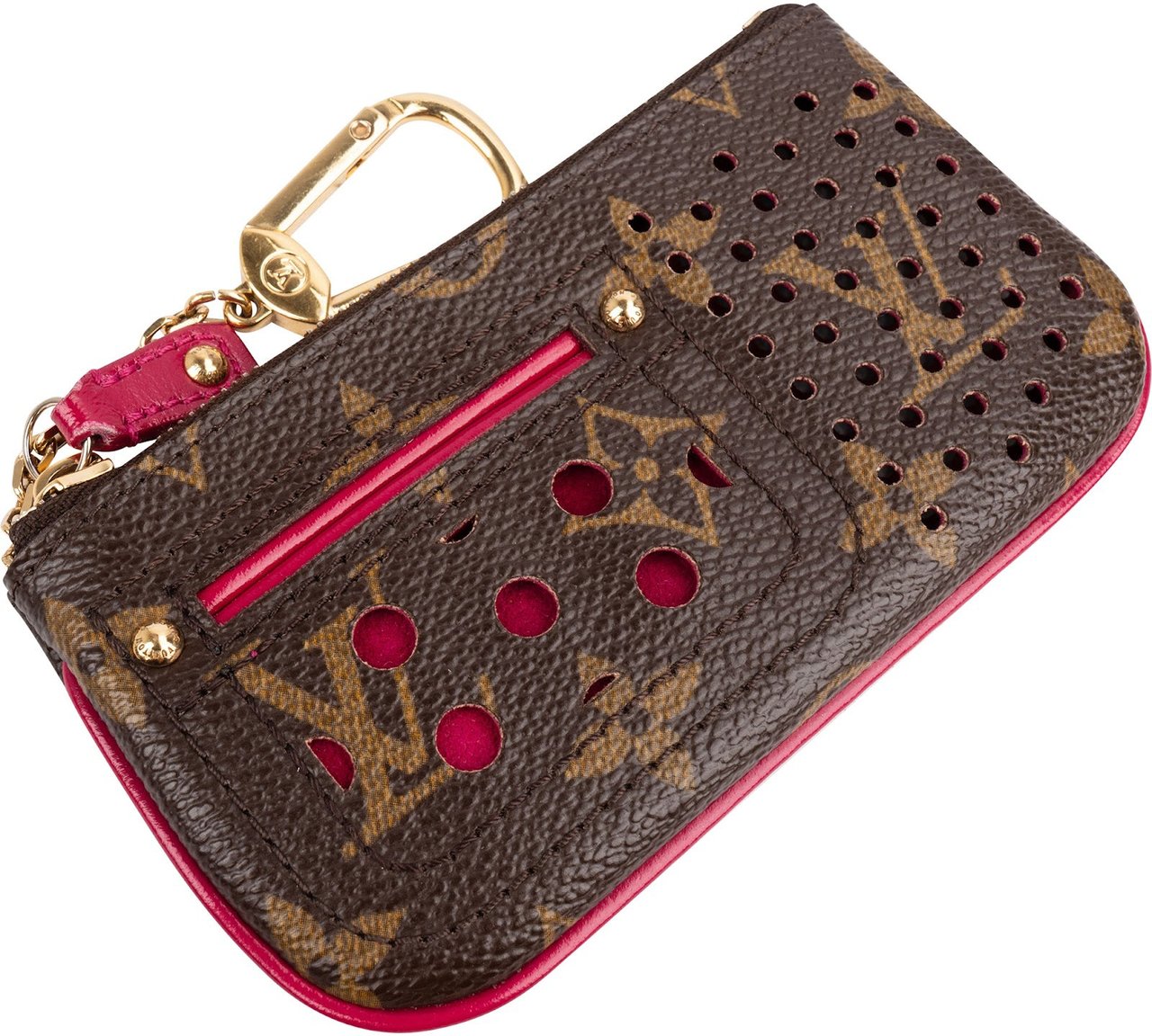 Louis Vuitton Limited Perforated Monogram Cles Key Pouch Bruin