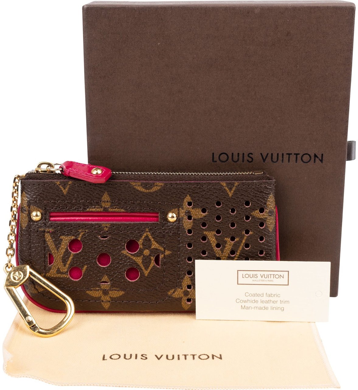 Louis Vuitton Limited Perforated Monogram Cles Key Pouch Bruin