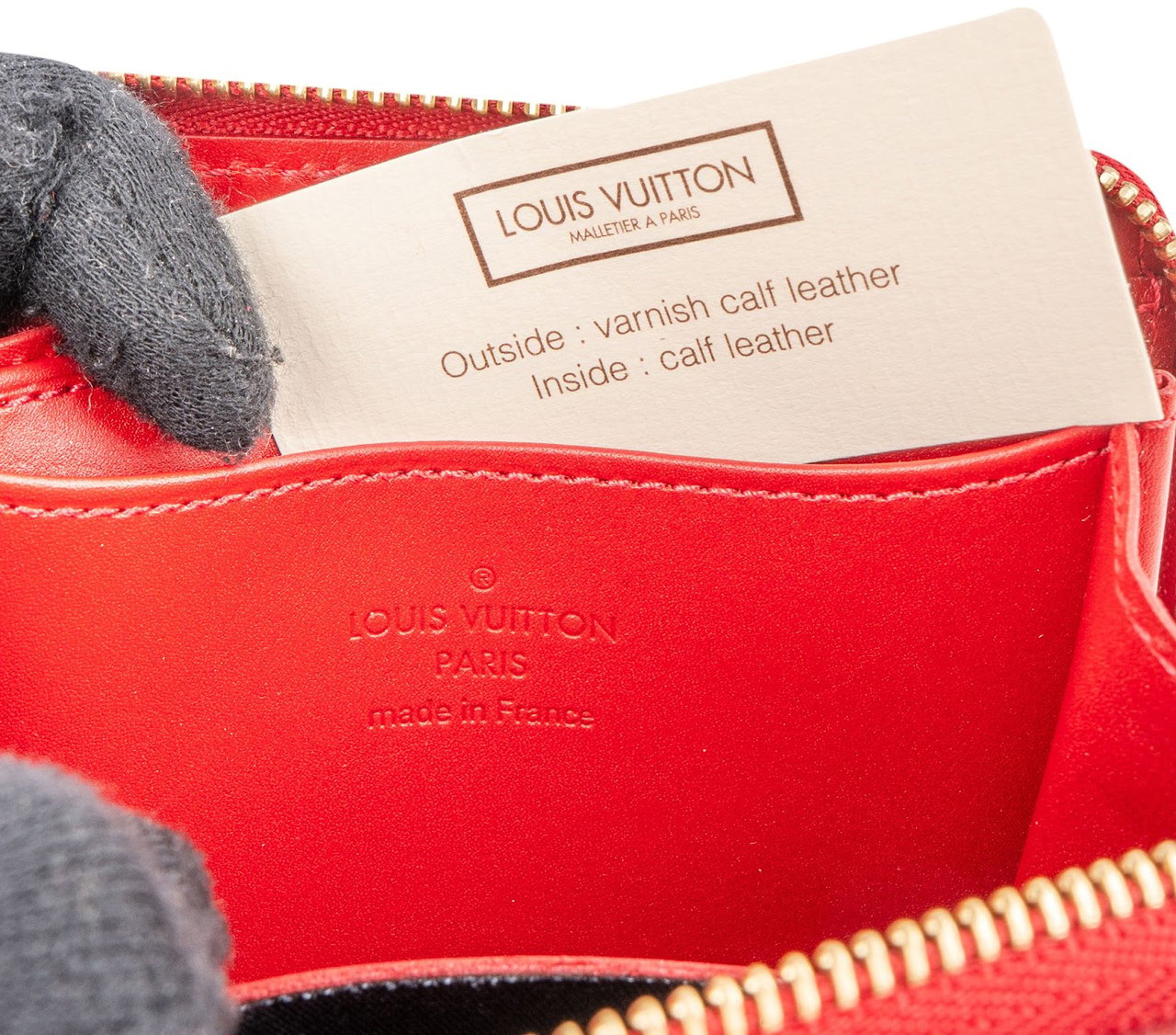 Louis Vuitton Monogram Vernis Leather Zippy Coin Purse Wallet Rood