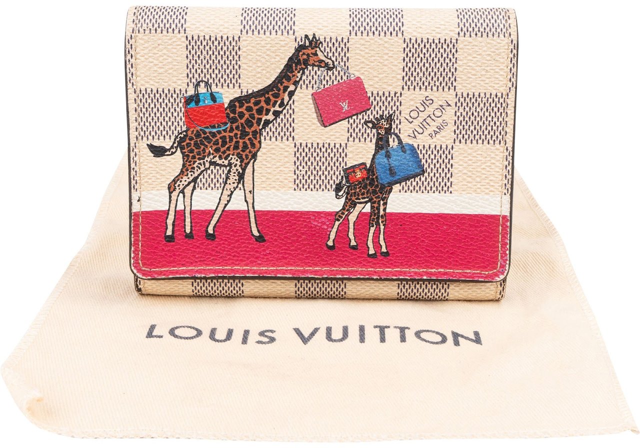 Louis Vuitton Monogram Damier Azur Illustre Giraffe Animation Small Victorine Wallet Wit