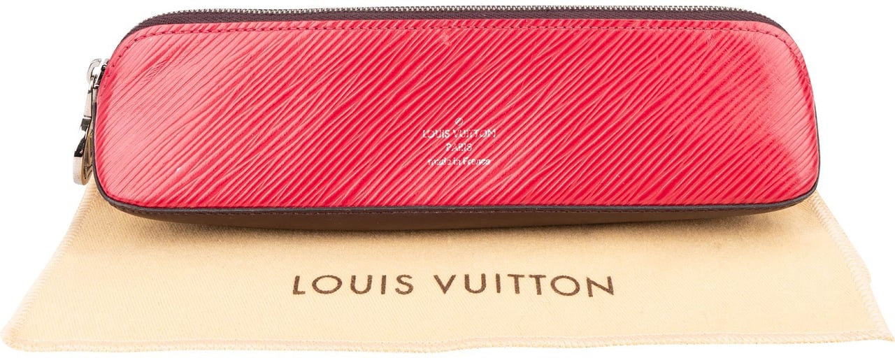 Louis Vuitton Monogram Canvas Pink Epi Leather Stylo Ronde Pencil Case Rood