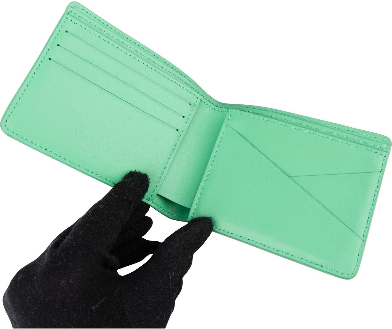 Louis Vuitton Green Monogram Empreinte Leather Slender Wallet Groen