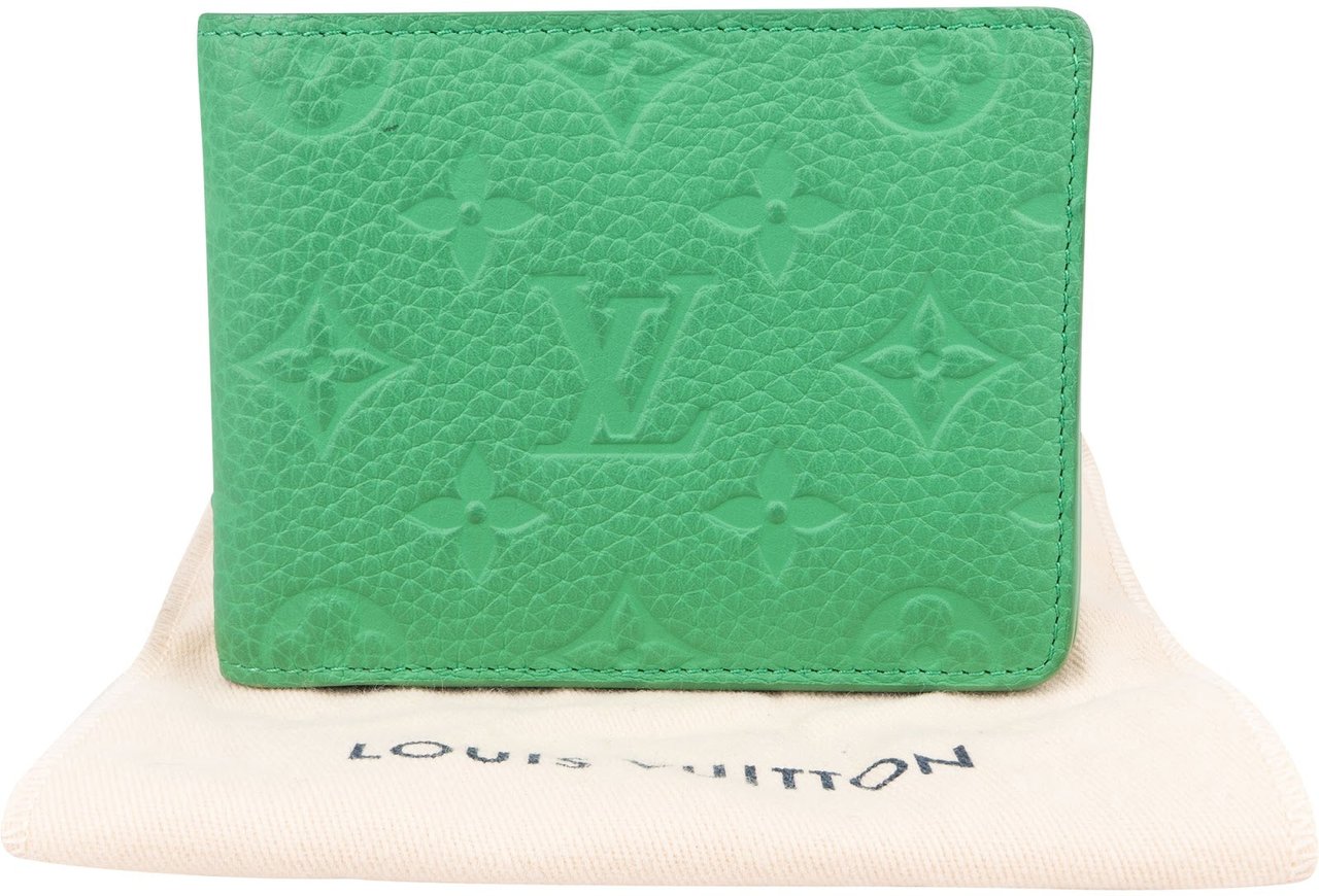 Louis Vuitton Green Monogram Empreinte Leather Slender Wallet Groen