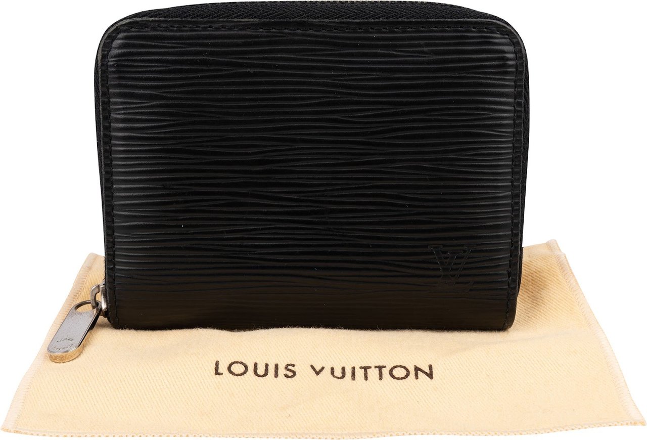 Louis Vuitton Noir Epi Leather Zippy Coin Purse Wallet Zwart