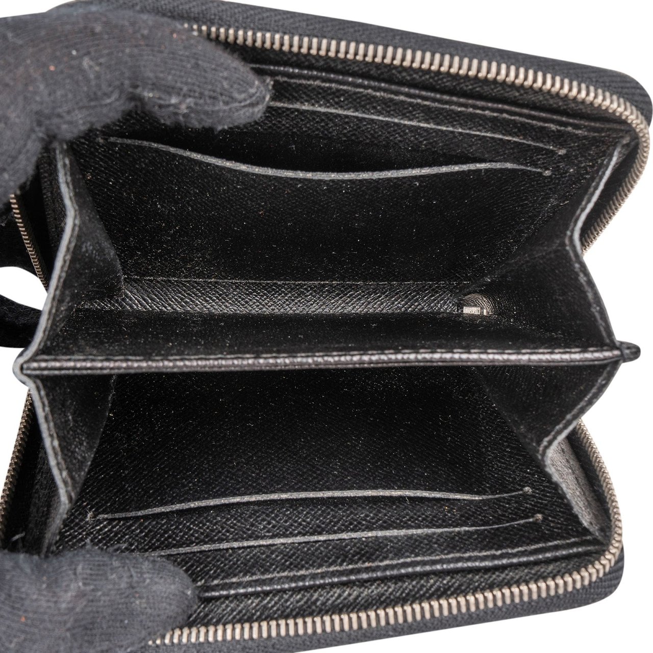 Louis Vuitton Noir Epi Leather Zippy Coin Purse Wallet Zwart