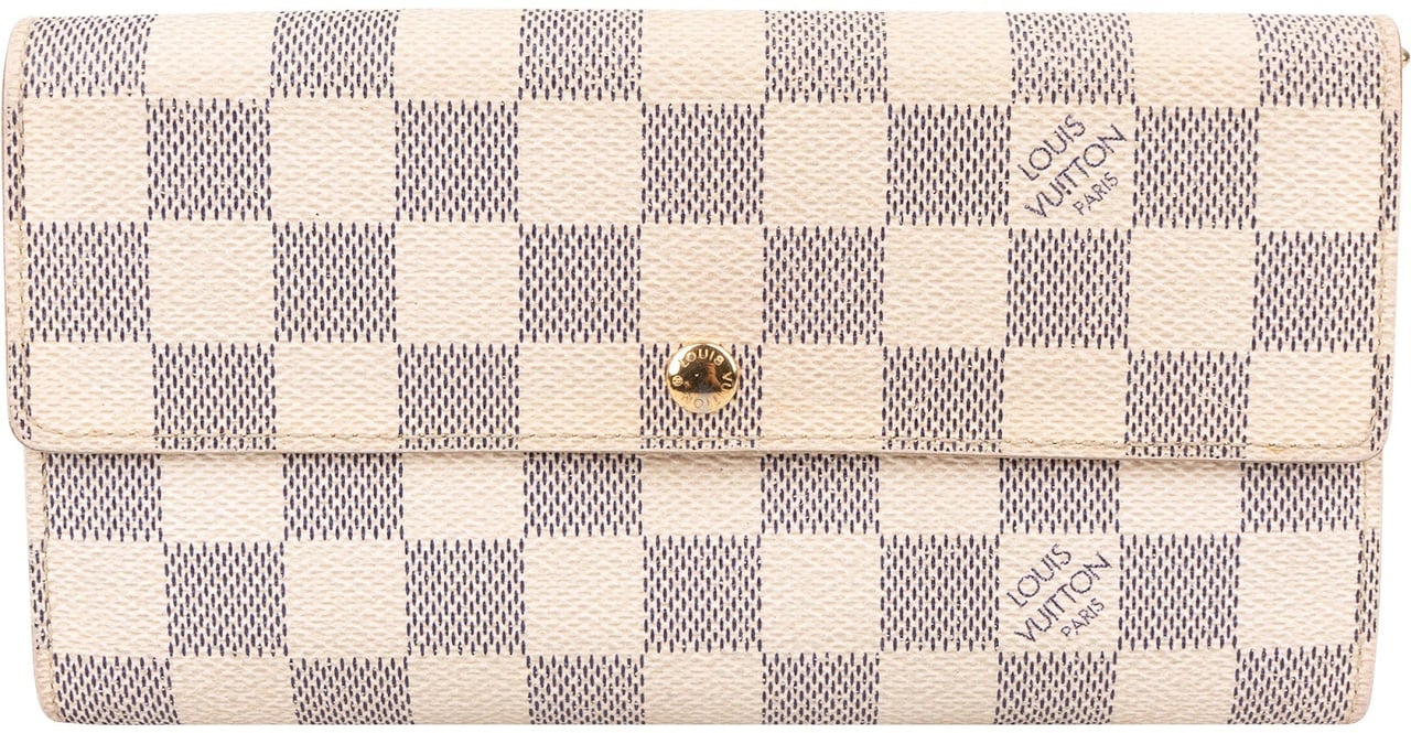 Louis Vuitton Monogram Damier Azur Canvas Sarah Wallet Wit