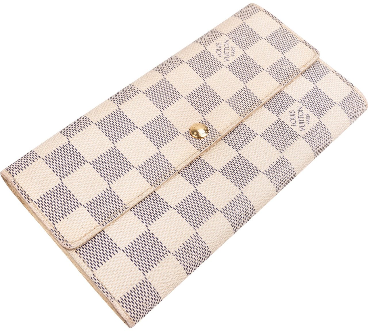 Louis Vuitton Monogram Damier Azur Canvas Sarah Wallet Wit
