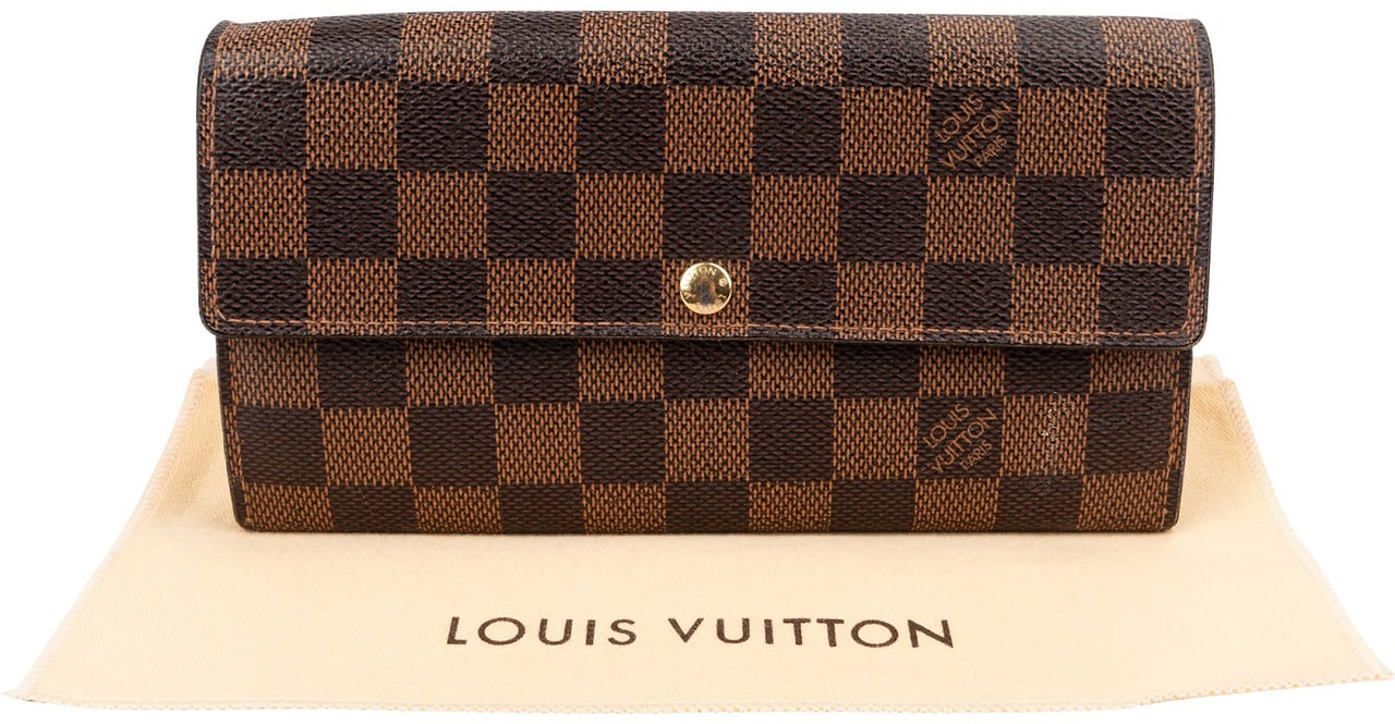 Louis Vuitton Monogram Damier Ebene Canvas Sarah Wallet Bruin