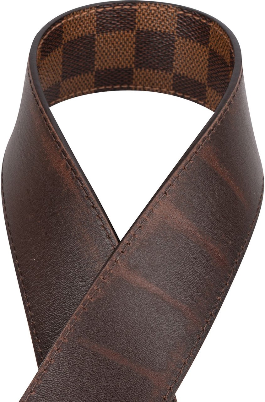 Louis Vuitton Monogram Damier Ebene Canvas LV Initiales Belt (85 / 34) M9807 Bruin