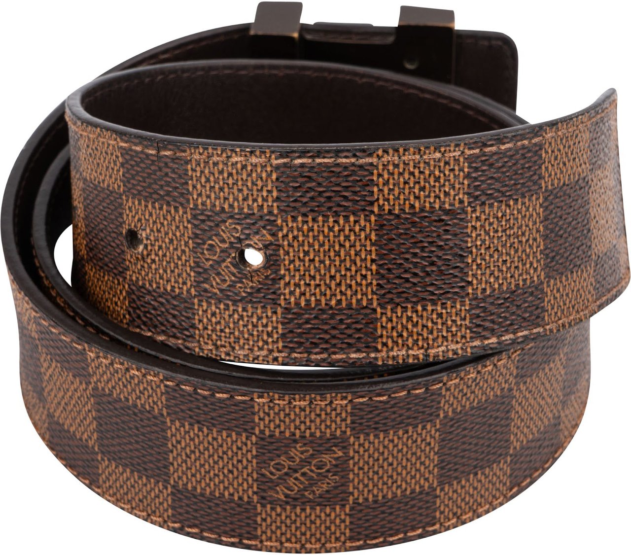Louis Vuitton Monogram Damier Ebene Canvas LV Initiales Belt (85 / 34) M9807 Bruin