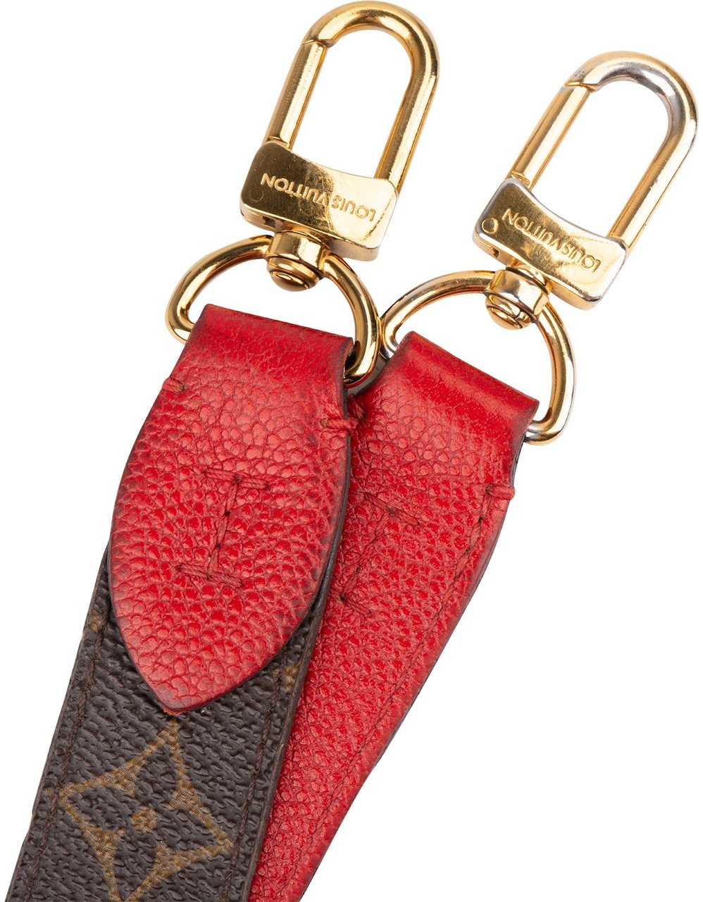 Louis Vuitton Monogram Canvas Red Leather Bags Strap Bruin