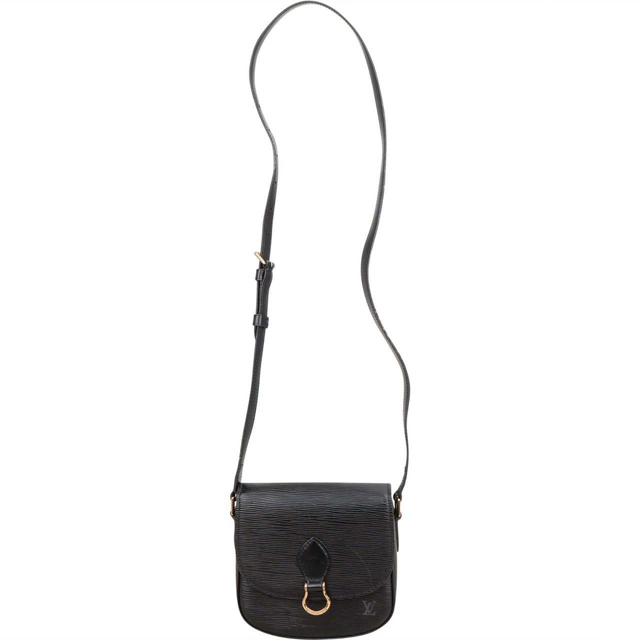 Louis Vuitton Noir Epi Leather Saint Cloud PM Crossbody Bag Zwart