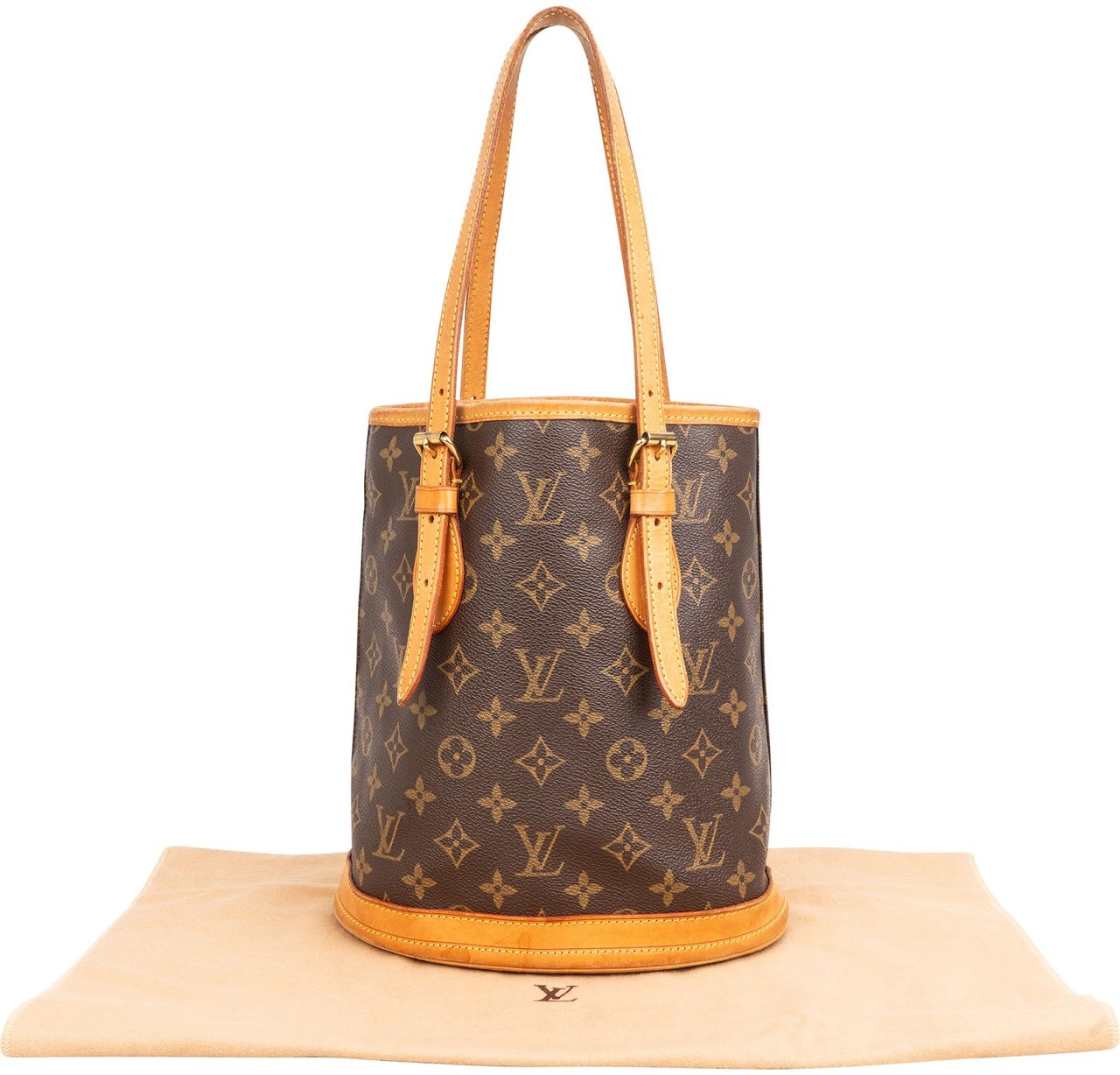 Louis Vuitton Monogram Canvas Bucket PM Shoulder Bag Bruin