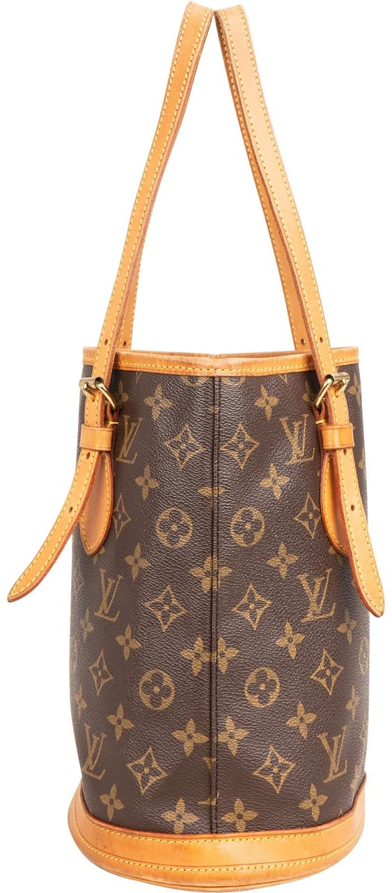 Louis Vuitton Monogram Canvas Bucket PM Shoulder Bag Bruin