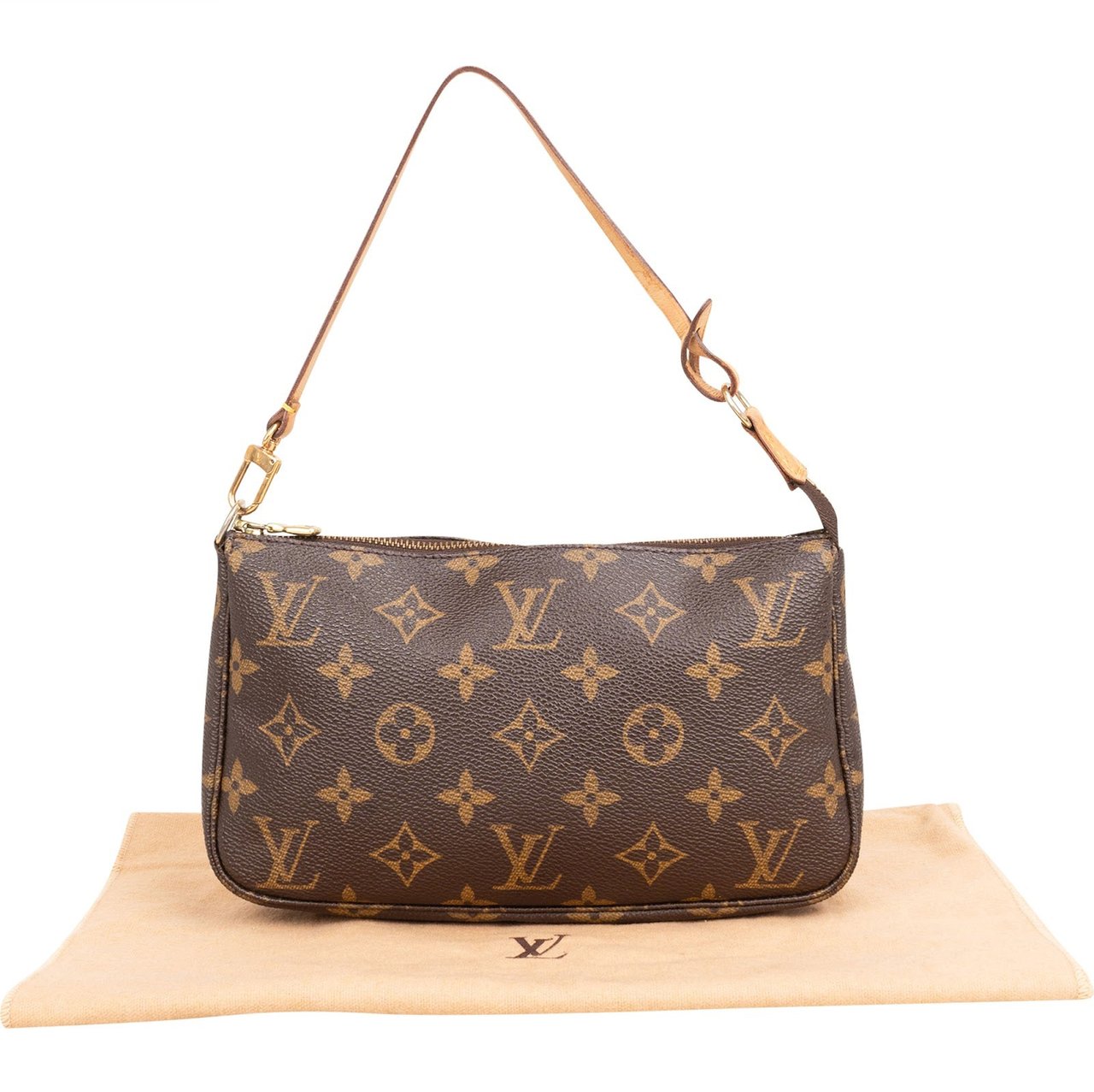 Louis Vuitton Monogram Canvas Pochette Accessoires Handbag Bruin