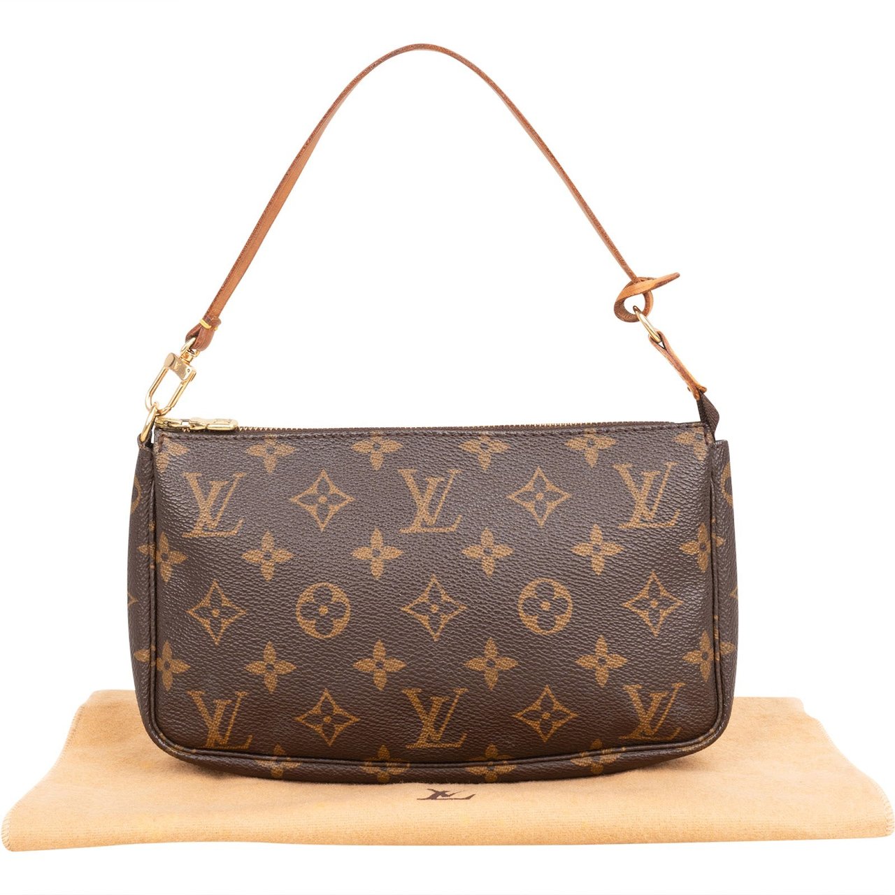 Louis Vuitton Monogram Canvas Pochette Accessoires Handbag Bruin