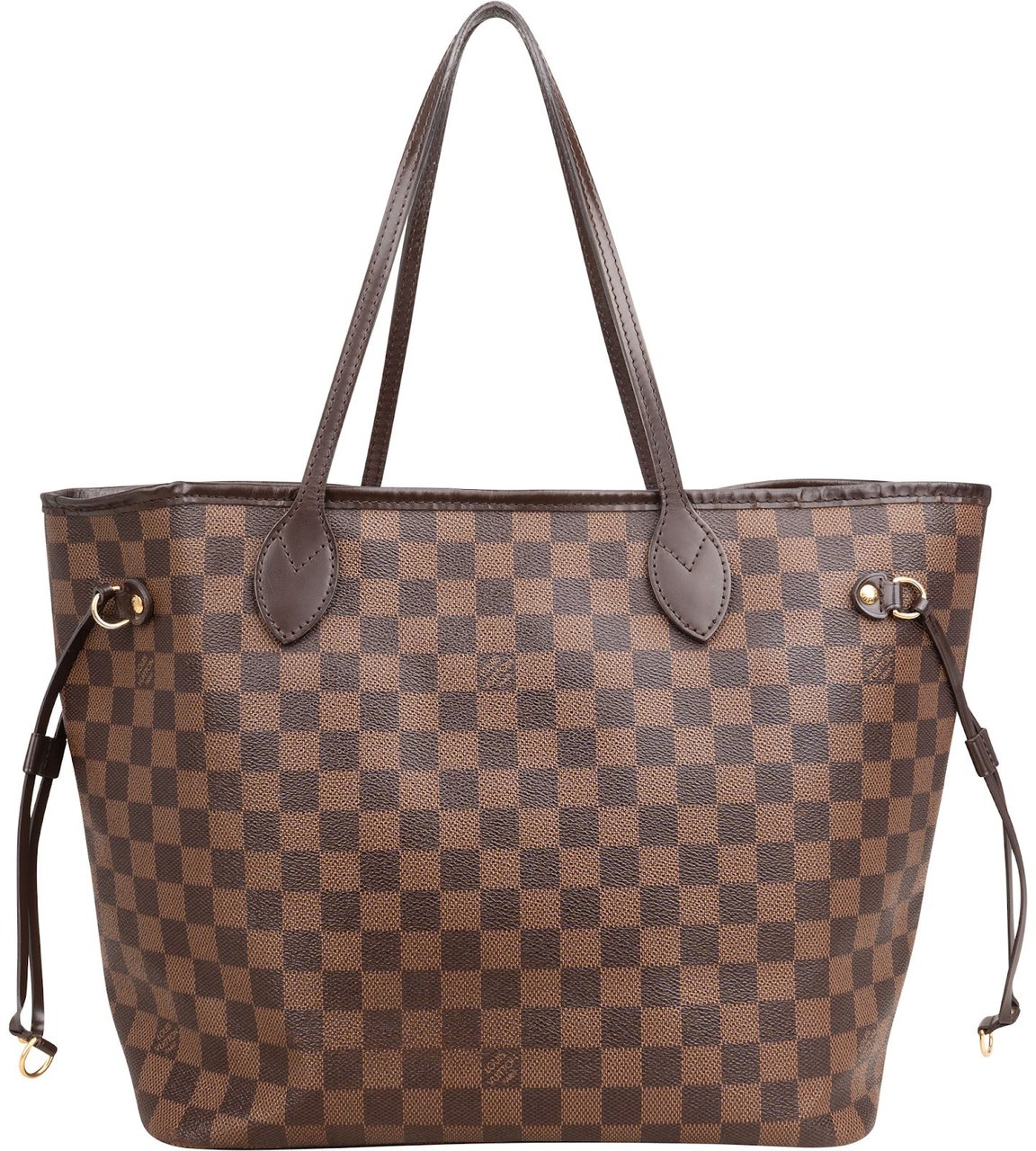Louis Vuitton Monogram Damier Ebene Neverfull MM Shoulder Bag Bruin
