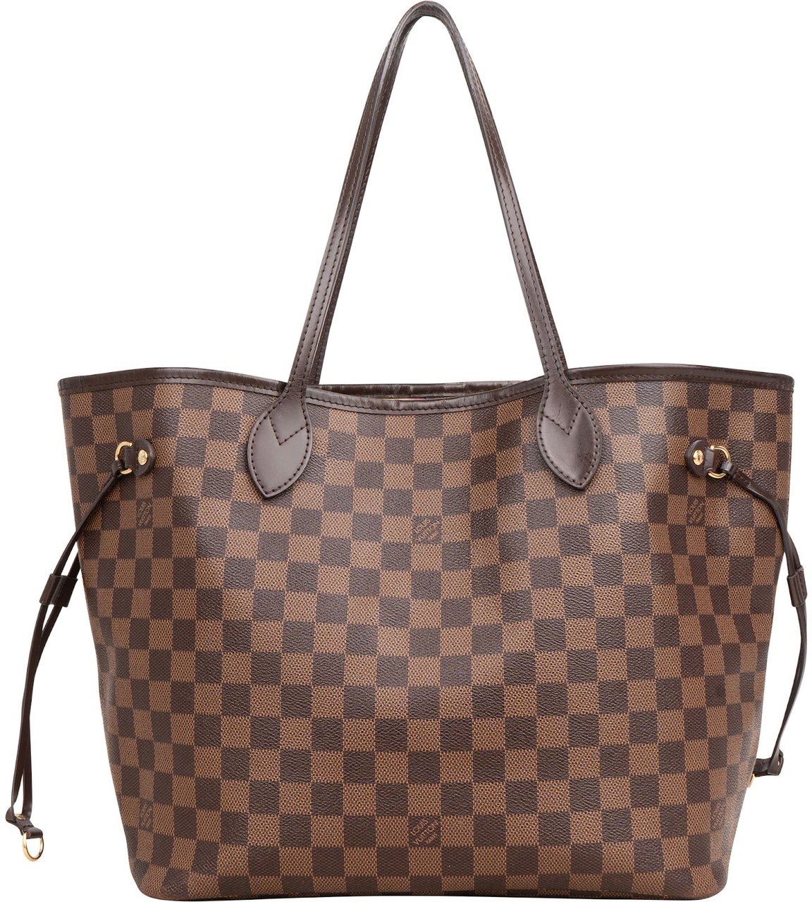 Louis Vuitton Monogram Damier Ebene Neverfull MM Shoulder Bag Bruin