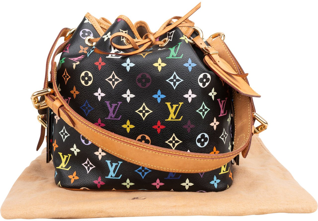 Louis Vuitton Monogram Murakami Multicolor Sac Noé Petit Shoulder Bag Zwart