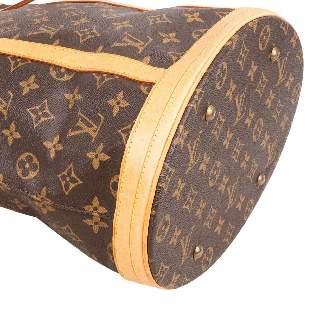 Louis Vuitton Monogram Canvas Bucket GM Shoulder Bag Bruin