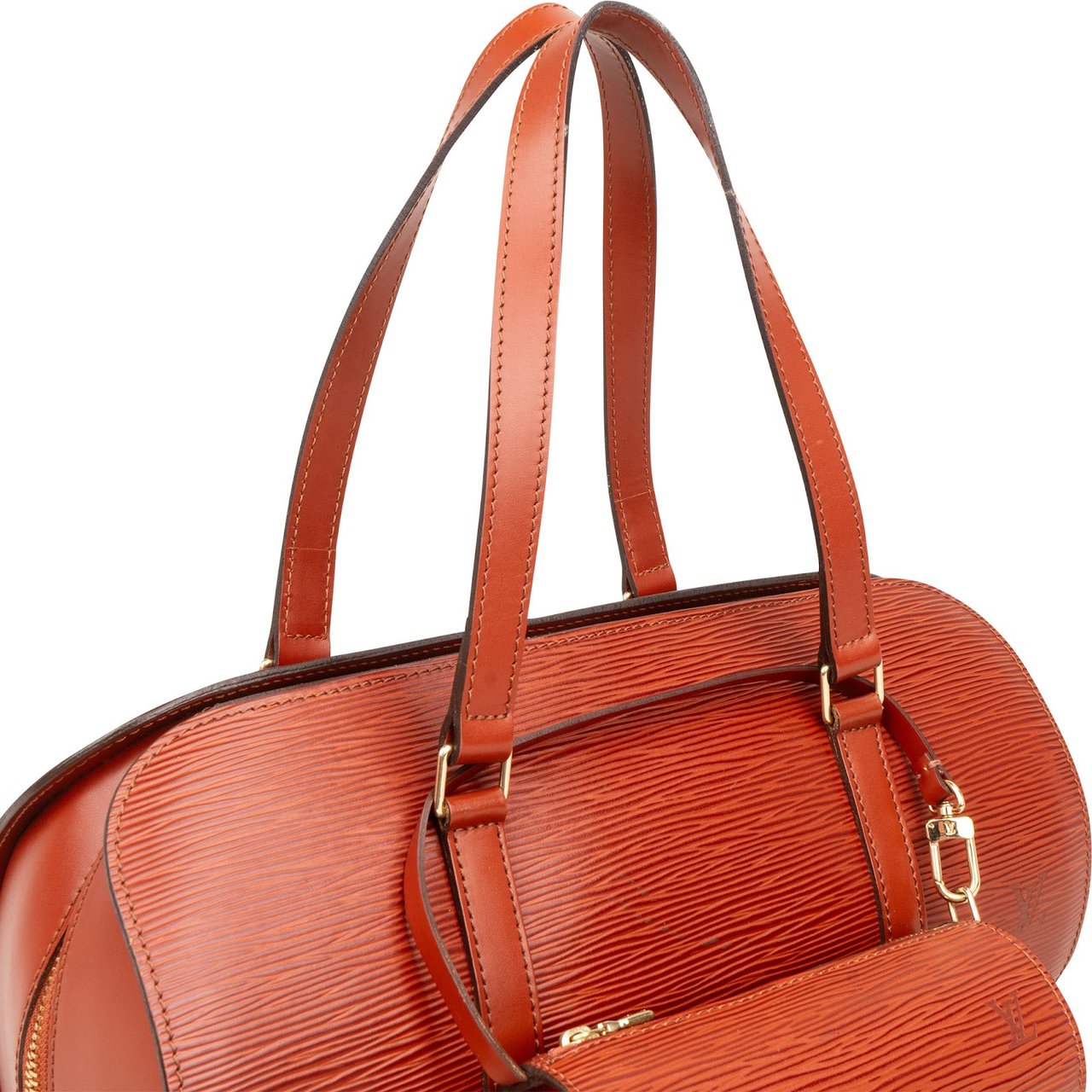 Louis Vuitton Cognac Epi Leather Soufflot Set Handbag Bruin