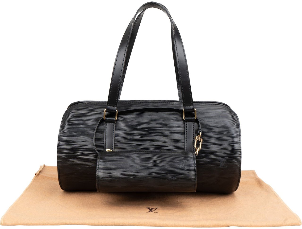 Louis Vuitton Noir Epi Leather Soufflot Set Handbag Zwart