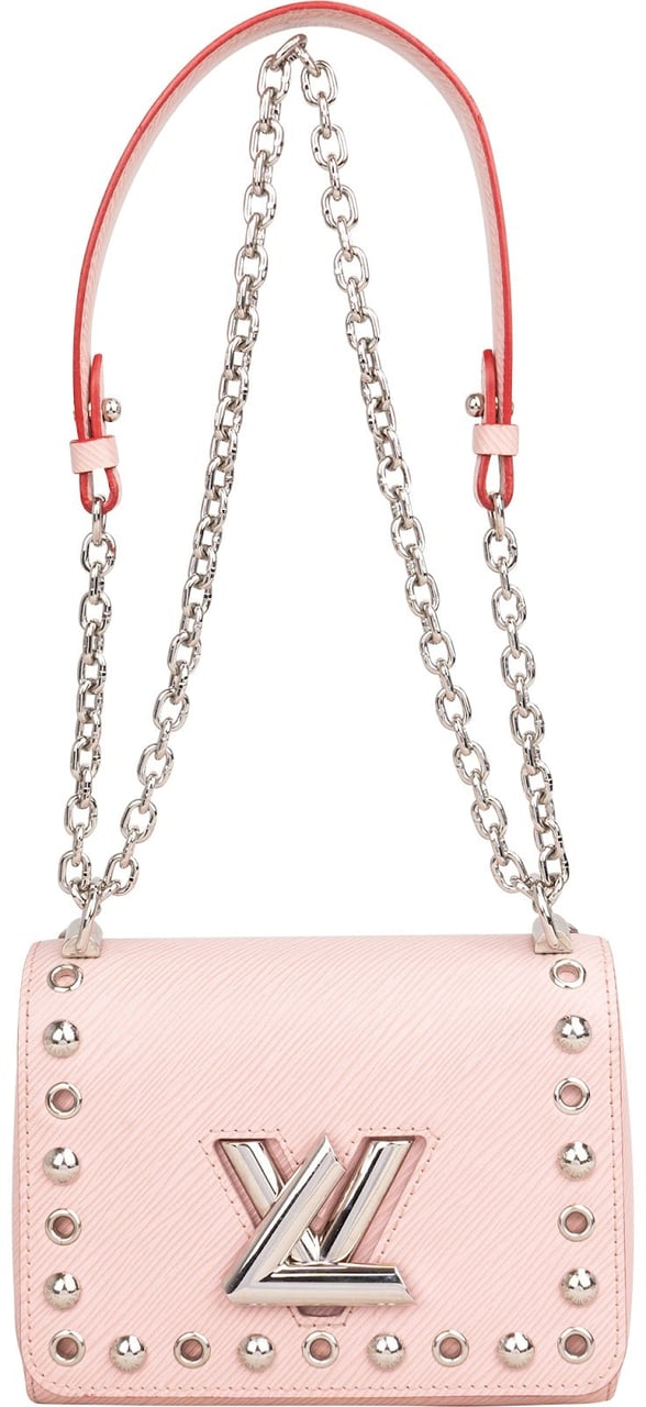 Louis Vuitton Rose Ballerine Epi Leather Studdy Perfo Twist PM Crossbody Bag Rood