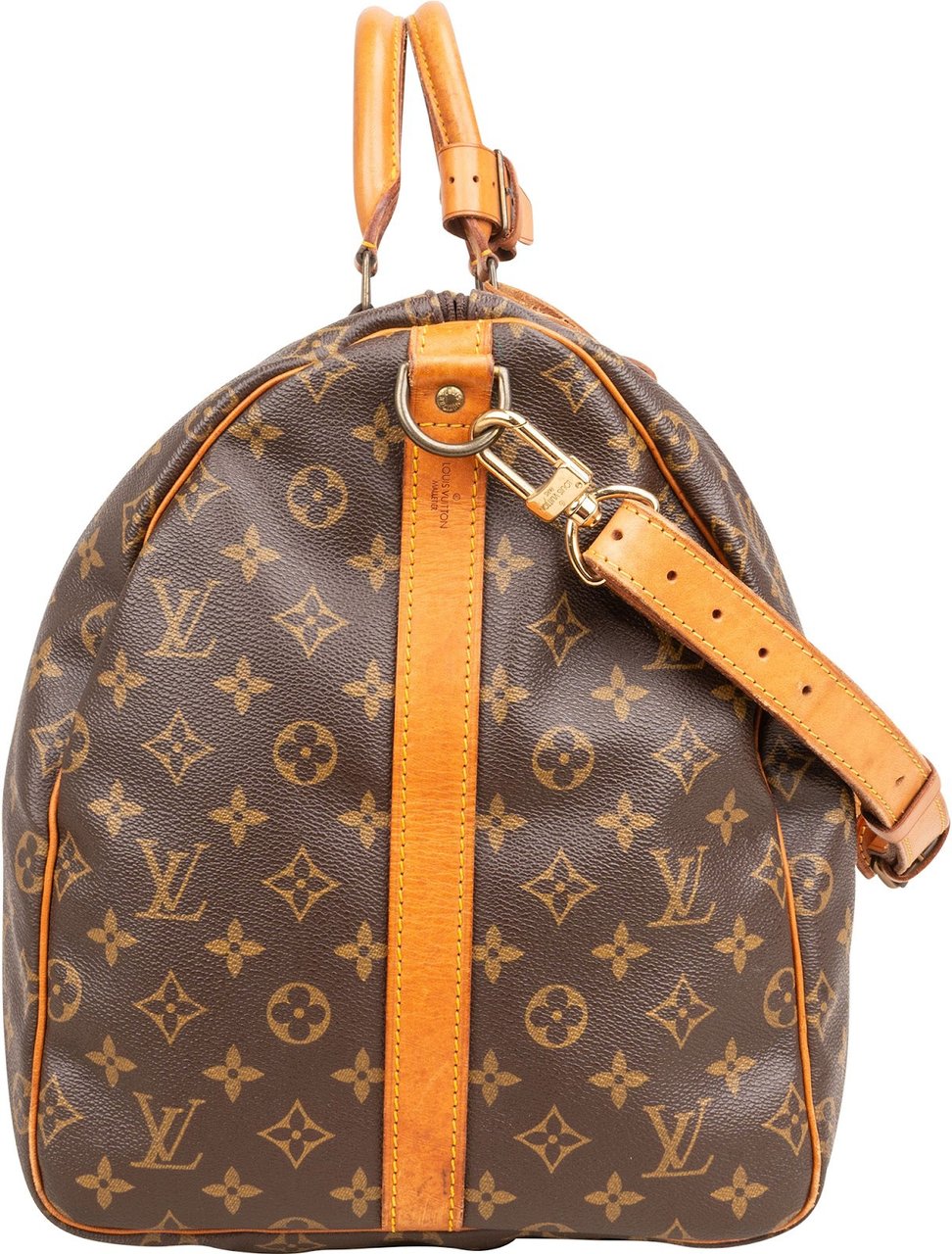 Louis Vuitton Monogram Canvas Keepall 55 Bandoulière Travel Bag Bruin