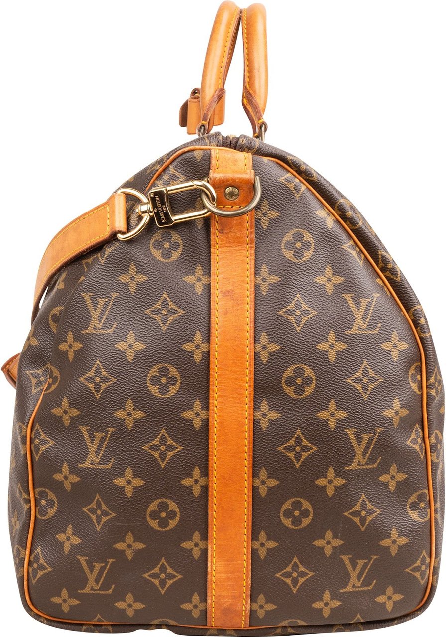 Louis Vuitton Monogram Canvas Keepall 55 Bandoulière Travel Bag Bruin
