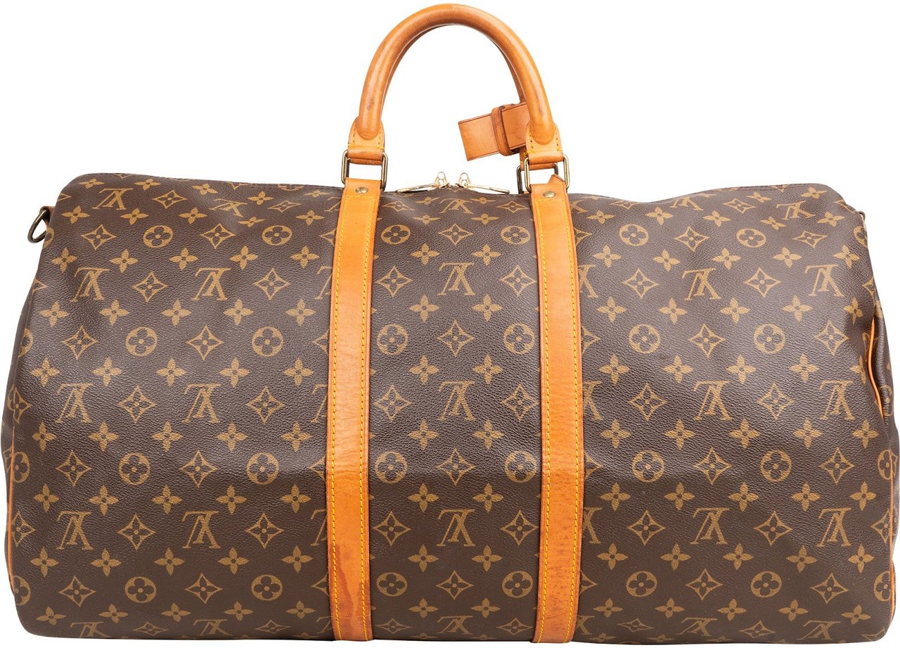 Louis Vuitton Monogram Canvas Keepall 55 Bandoulière Travel Bag Bruin