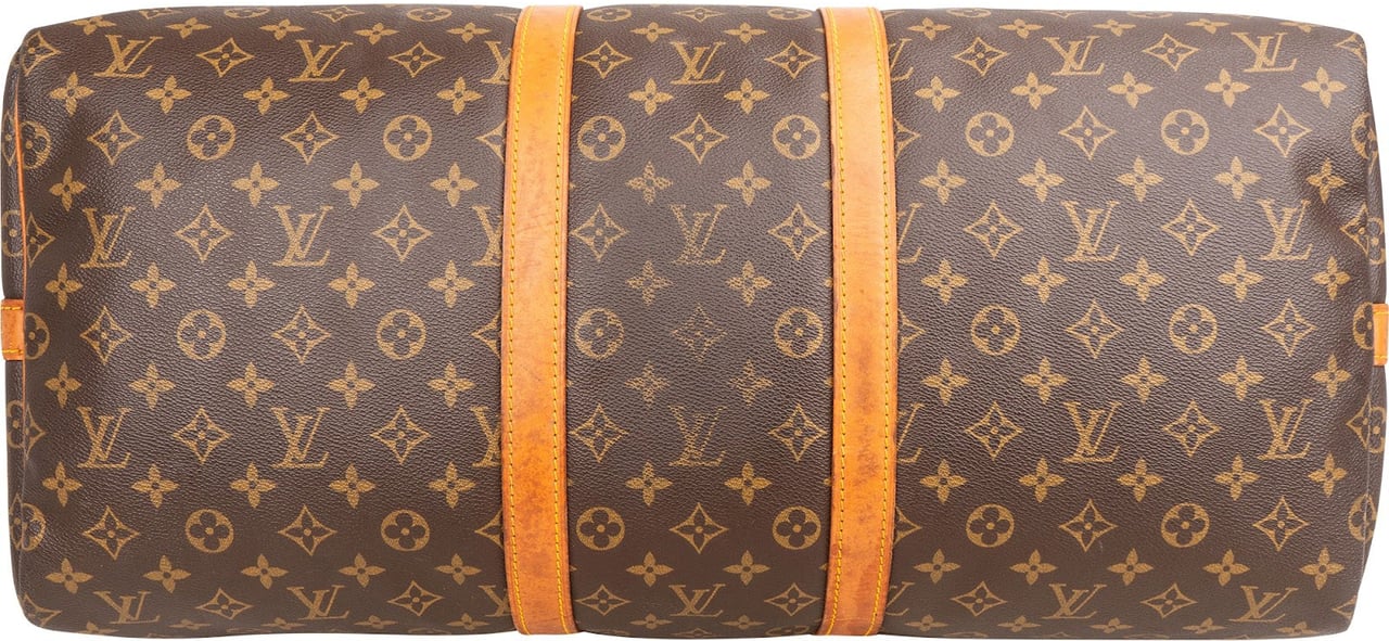 Louis Vuitton Monogram Canvas Keepall 55 Bandoulière Travel Bag Bruin