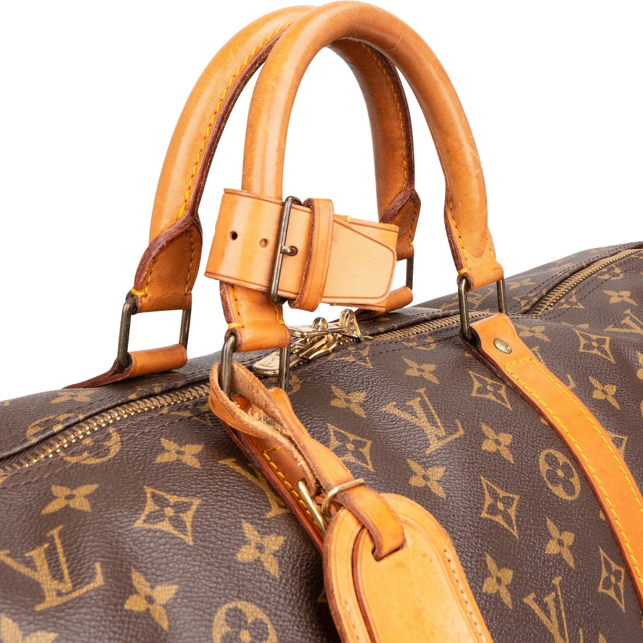 Louis Vuitton Monogram Canvas Keepall 55 Bandoulière Travel Bag Bruin