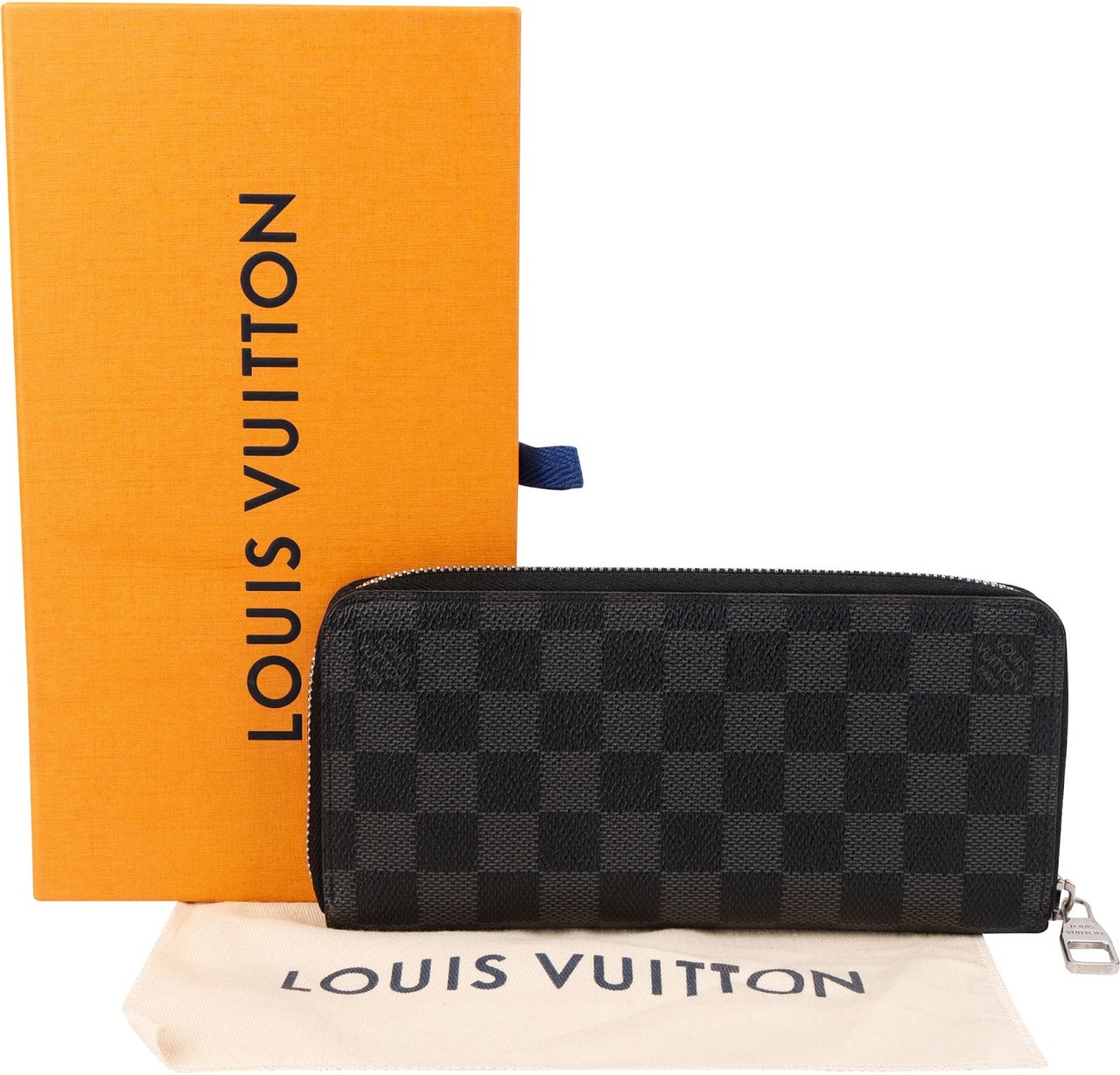 Louis Vuitton Monogram Damier Graphite Zippy Organizer Wallet Zwart