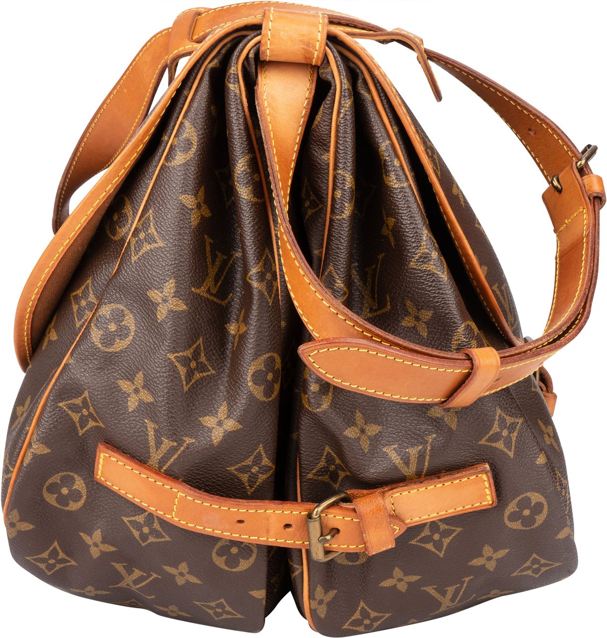 Louis Vuitton Louis Vuitton Canvas Monogram Saumur 35 Crossbody Bag Bruin