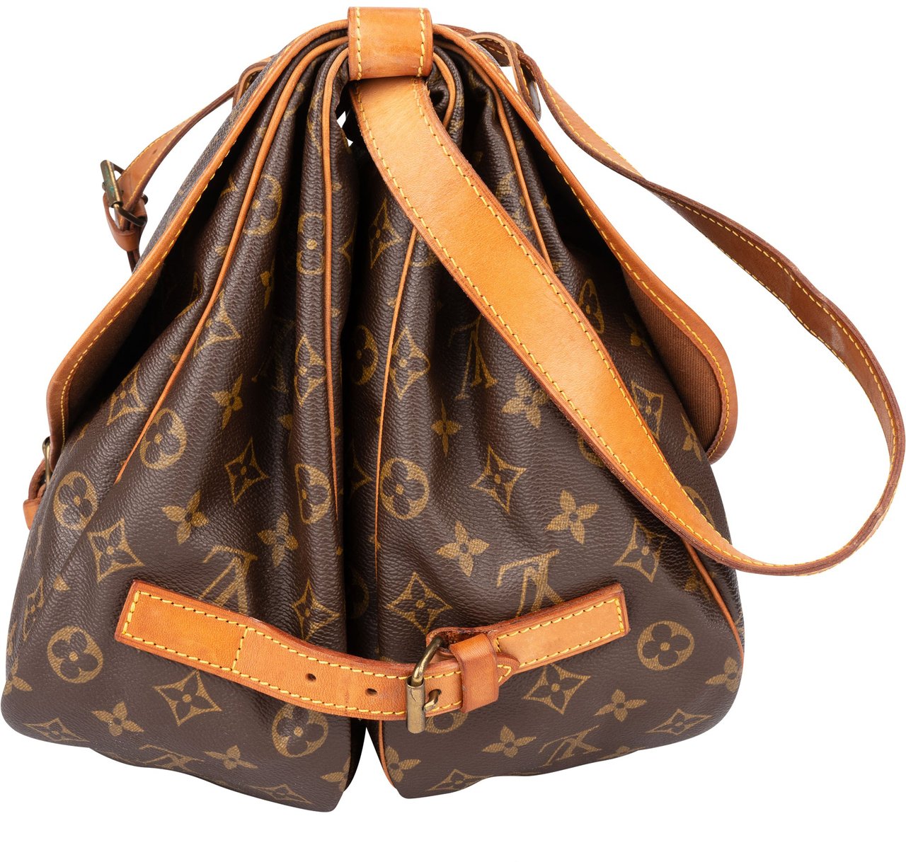 Louis Vuitton Louis Vuitton Canvas Monogram Saumur 35 Crossbody Bag Bruin