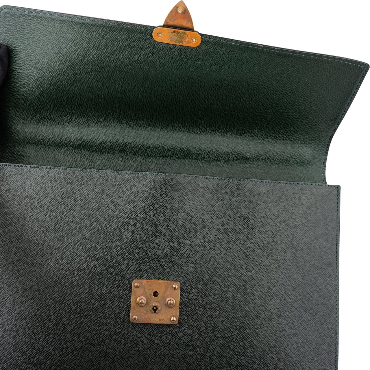 Louis Vuitton Louis Vuitton Green Taiga Leather Serviette Kourad Business Handbag Groen