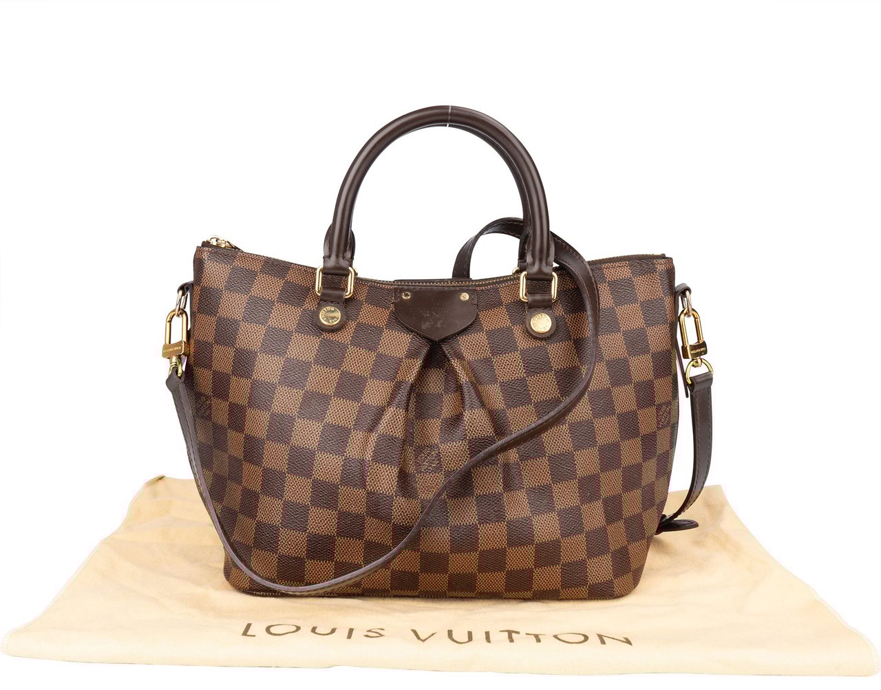 Louis Vuitton Louis Vuitton Damier Ebene Monogram Siena PM Handbag Bruin