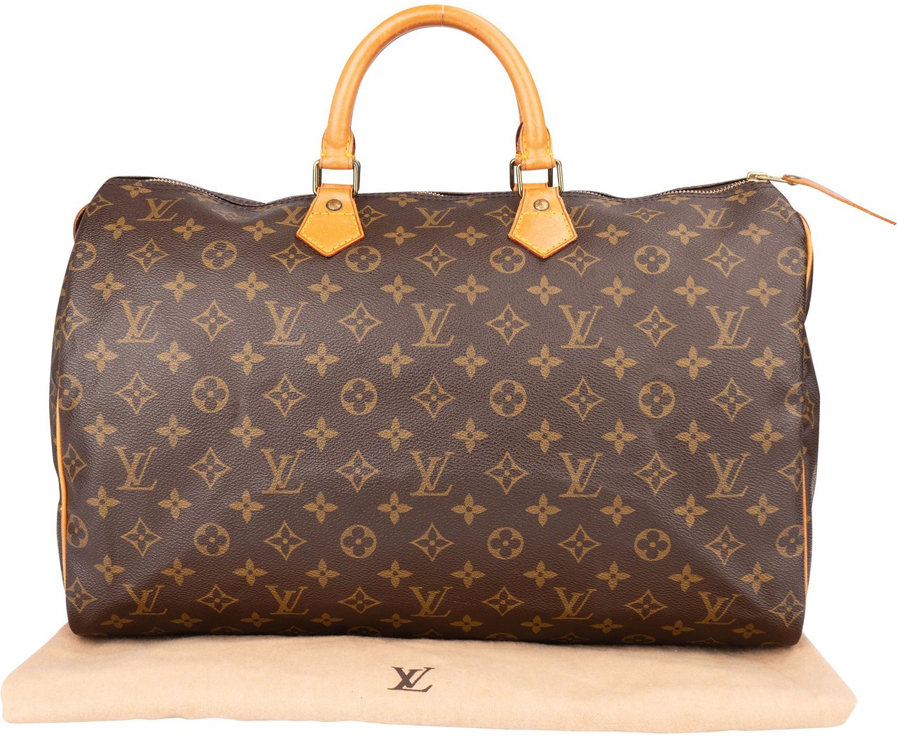 Louis Vuitton Louis Vuitton Canvas Monogram Speedy 40 Handbag Bruin
