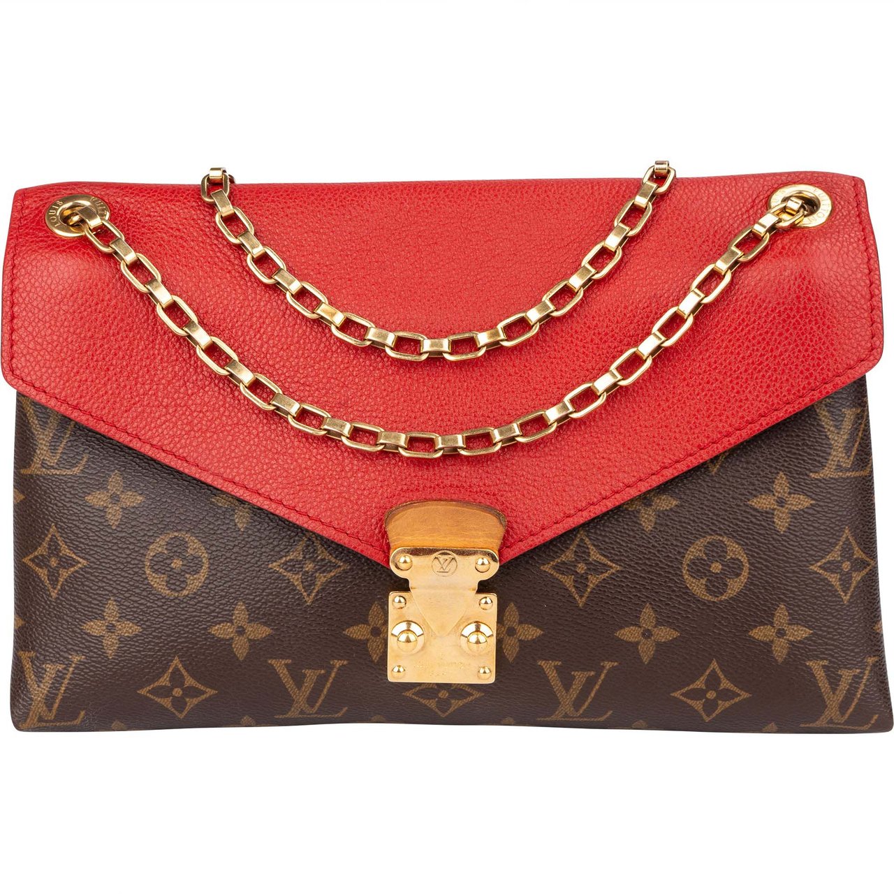 Louis Vuitton Louis Vuitton Canvas Monogram Pallas Chain Crossbody Bag Bruin