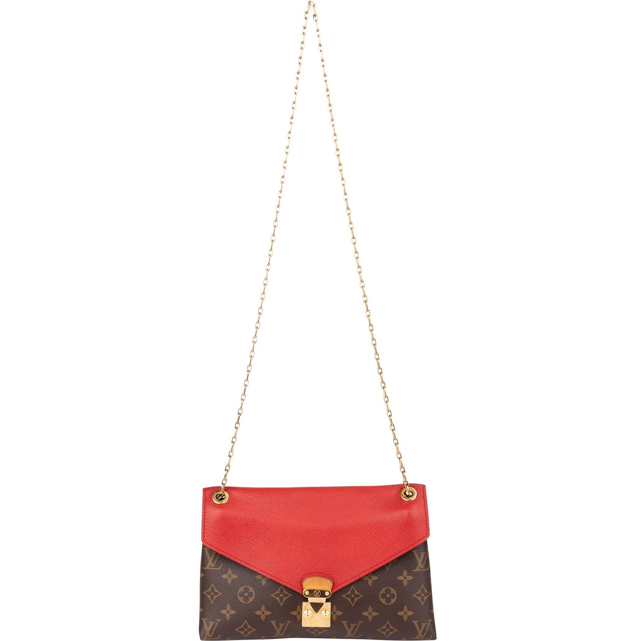 Louis Vuitton Louis Vuitton Canvas Monogram Pallas Chain Crossbody Bag Bruin