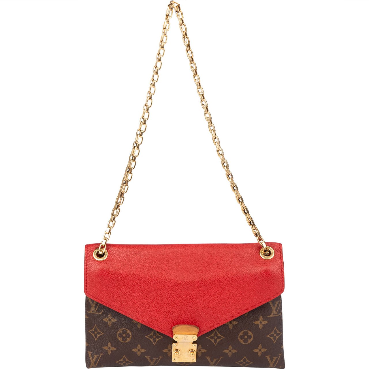 Louis Vuitton Louis Vuitton Canvas Monogram Pallas Chain Crossbody Bag Bruin